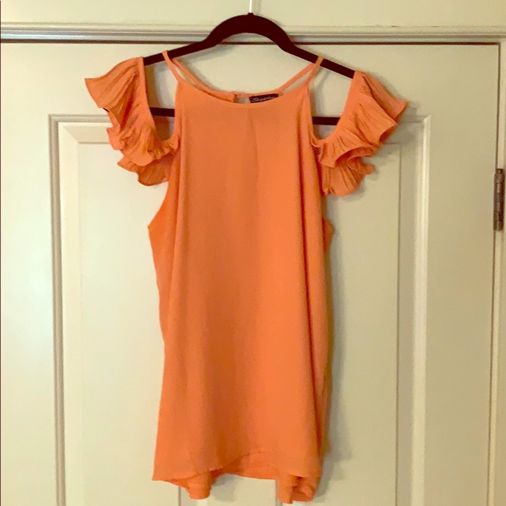 Open Shoulder/Choker Flowy Top